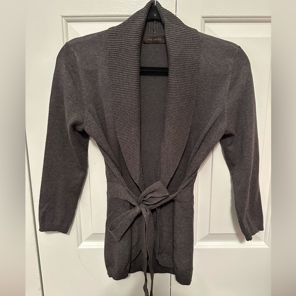 The Limited - Gray Wrap Cardigan - S